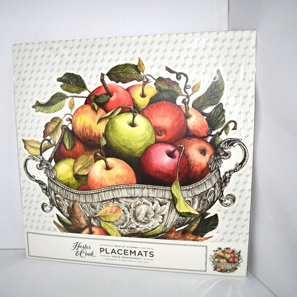 Hester & Cook 12 Die-cut Apple Arrangement Placemat 15.9" x 14.5" NWT Details: P - Picture 1 of 4